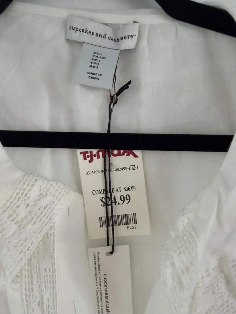 White Lace-Trim Button Front Blouse - Women Tops